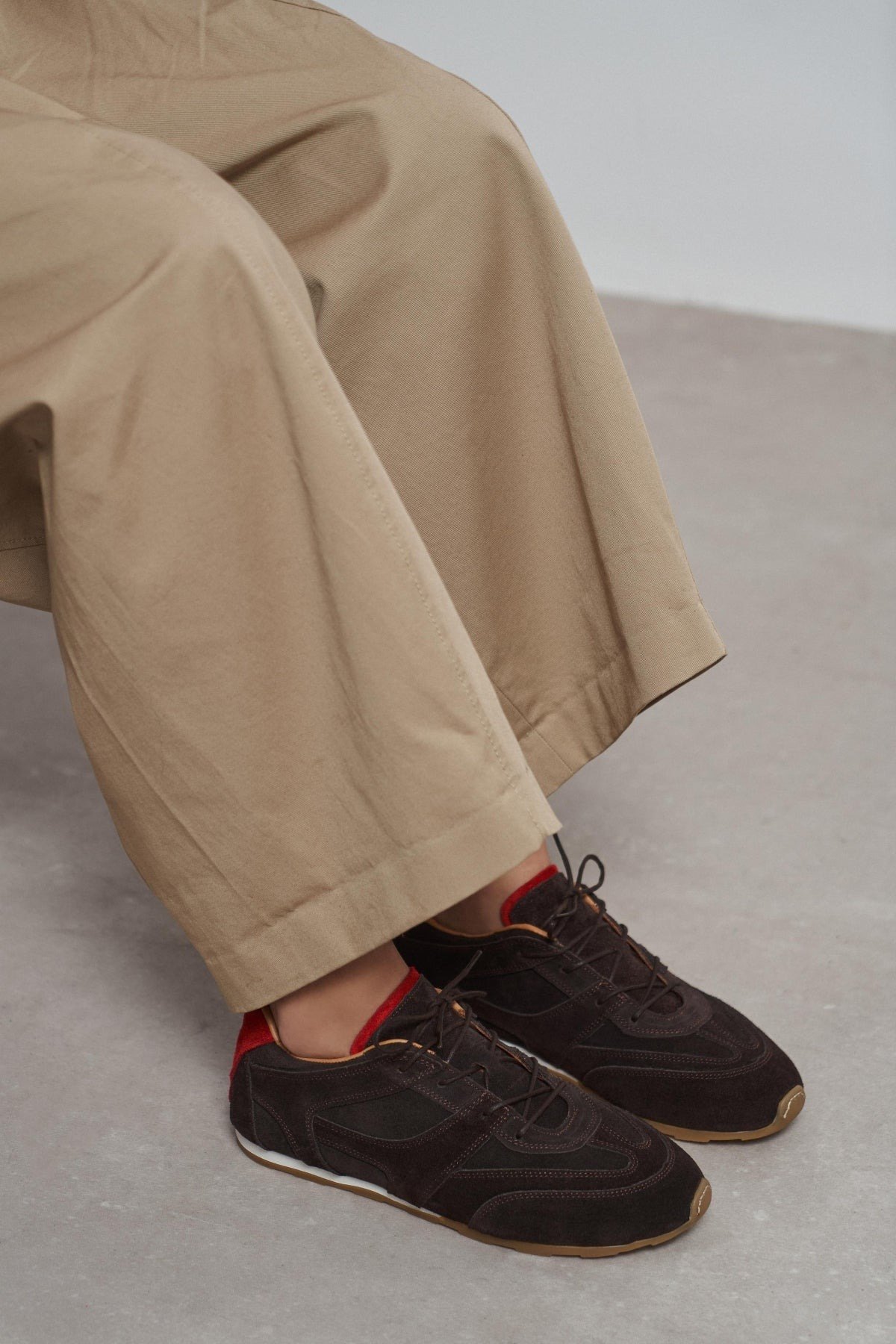 Velory Bitter Kahve Hakiki Süet Deri Sneaker - Görsel 1